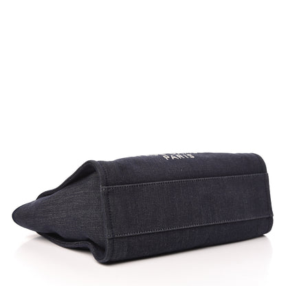 Chanel Denim Small Deauville Tote Dark Blue 4 of 15