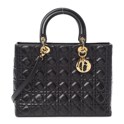 Christian Dior Lambskin Cannage Large Lady Dior Black 1 of 10
