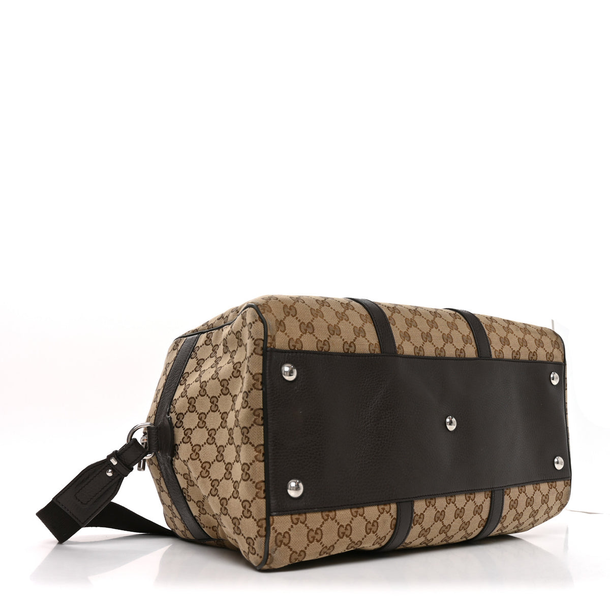 Gucci Monogram Dollar Calfskin Boston Duffle Bag Beige Ebony Testa di Moro Marrone Scuro 3 of 9