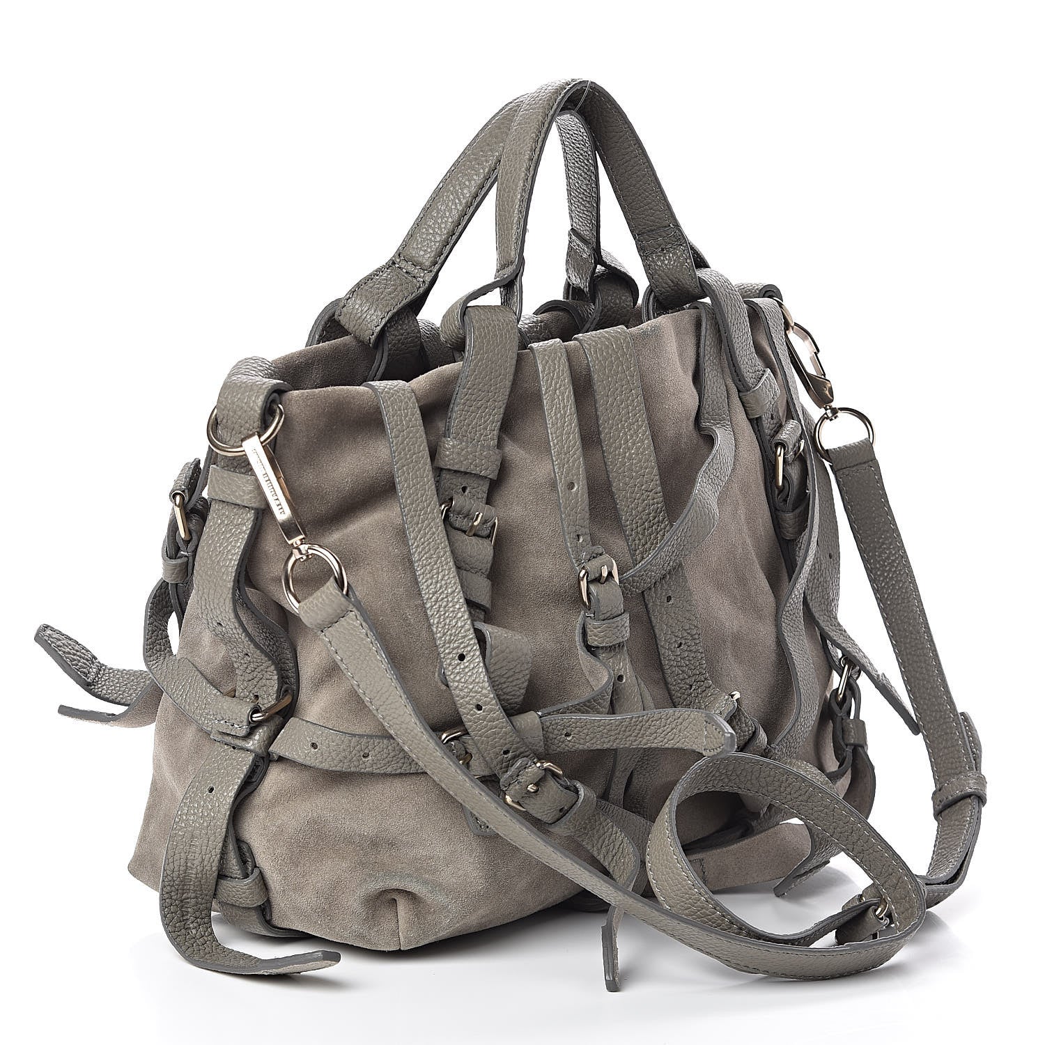 Alexander Wang Suede Kirsten Satchel Grey 3 of 9