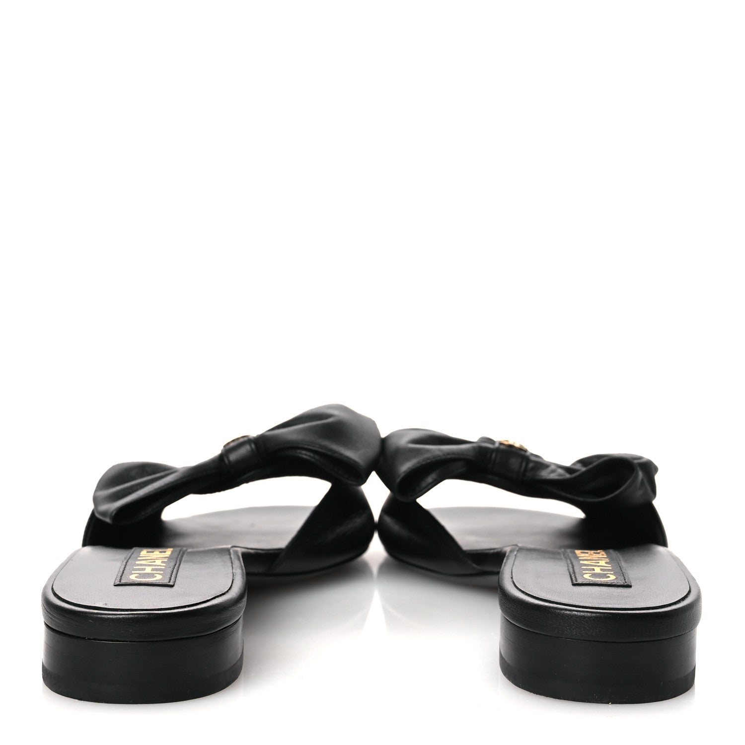 Chanel Lambskin Bow CC Mules 39.5 Black 6 of 11