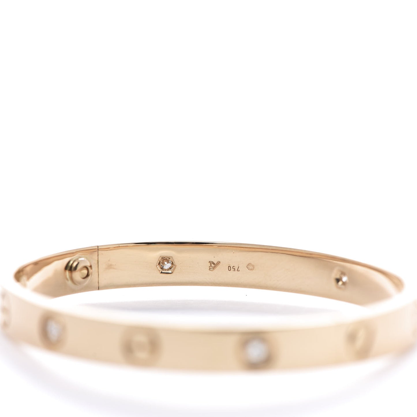 18K Yellow Gold 6 Diamond LOVE Bracelet 16
