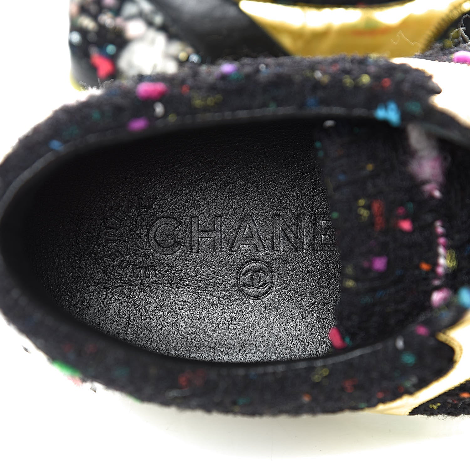 Chanel Tweed Lambskin Runway Sneakers 39 Black Multicolor 6 of 13