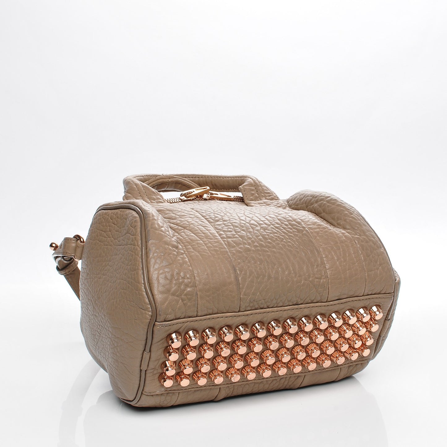 Pebbled Lambskin Rockie Latte Rose Gold Hardware