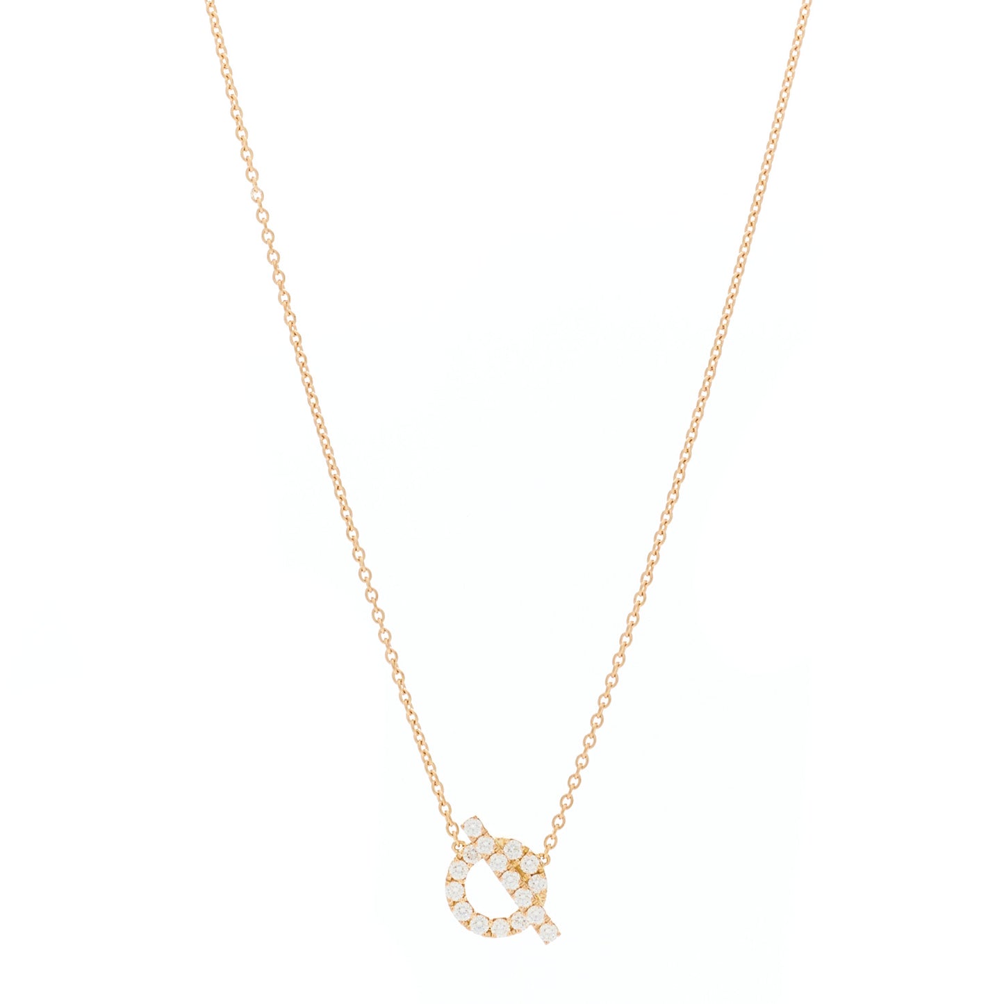 18K Rose Gold Diamond Finesse Pendant Necklace