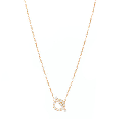 Hermes 18K Rose Gold Diamond Finesse Pendant Necklace 1 of 6