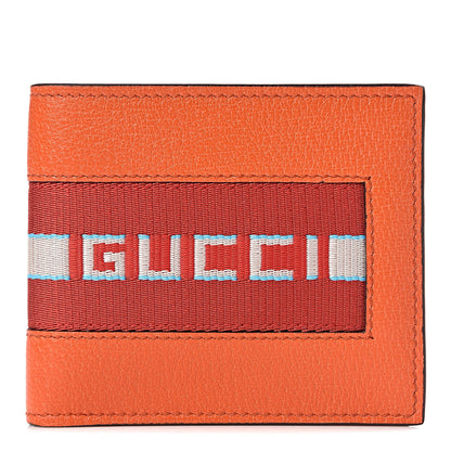 Gucci Calfskin Jacquard Stripe Wallet Orange 1 of 8