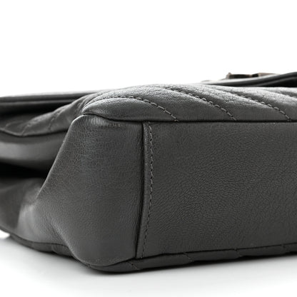 Saint Laurent Sheepskin Matelasse Chevron Monogram Medium College Bag Storm 9 of 12