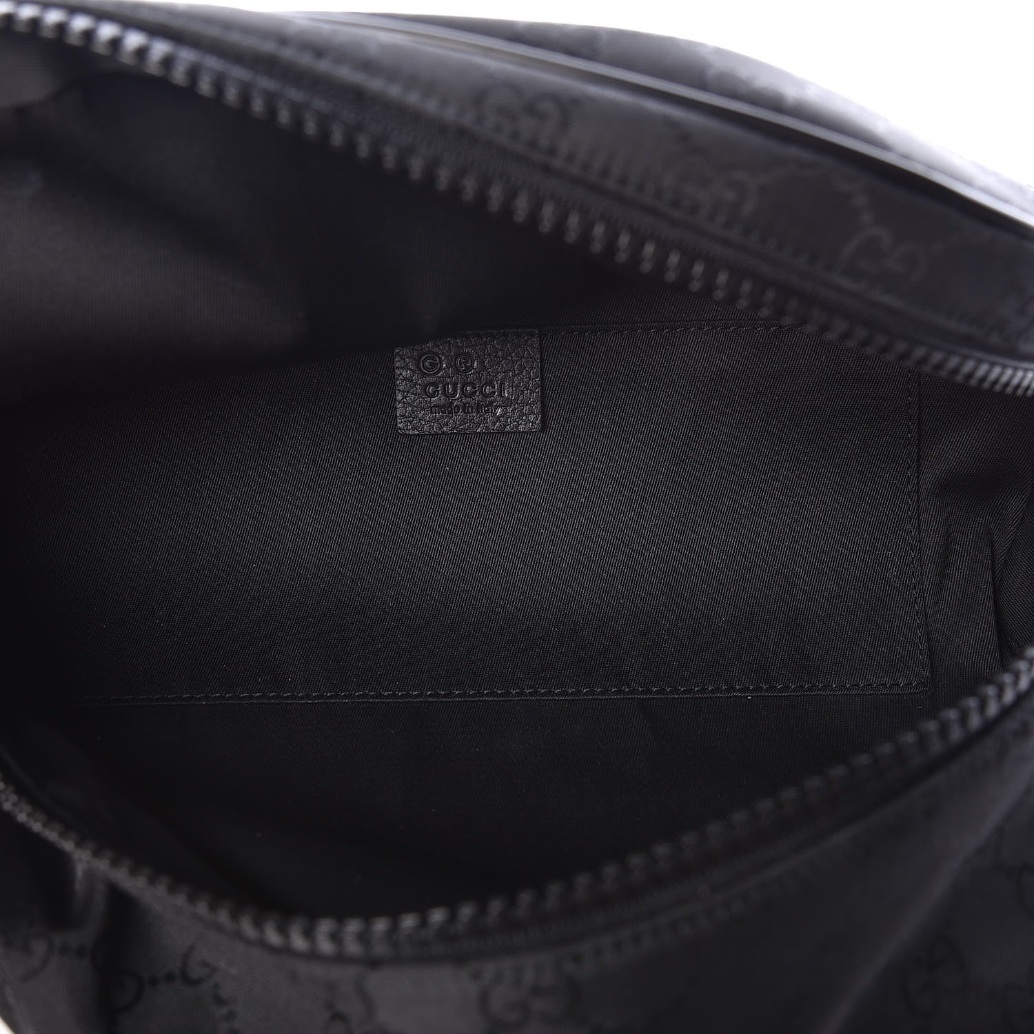 Gucci Nylon Monogram Fanny Pack Belt Bag Black 8 of 10