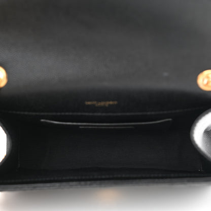 Saint Laurent Grain De Poudre Textured Mixed Matelasse Triquilt Small Monogram Satchel Black 5 of 10