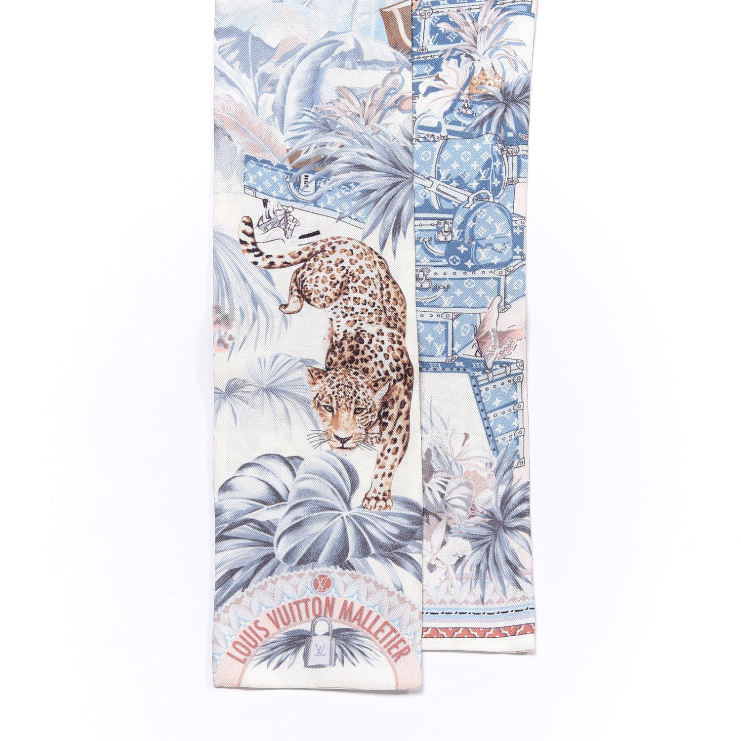 Louis Vuitton Silk Voyage Extraordinaire Bandeau Blue Grey 2 of 3