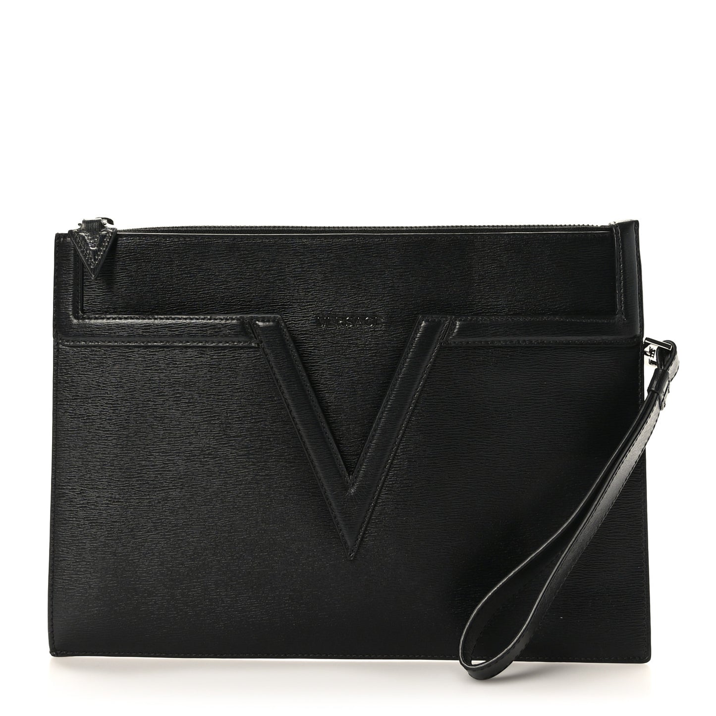 Grained Calfskin V Pochette Black
