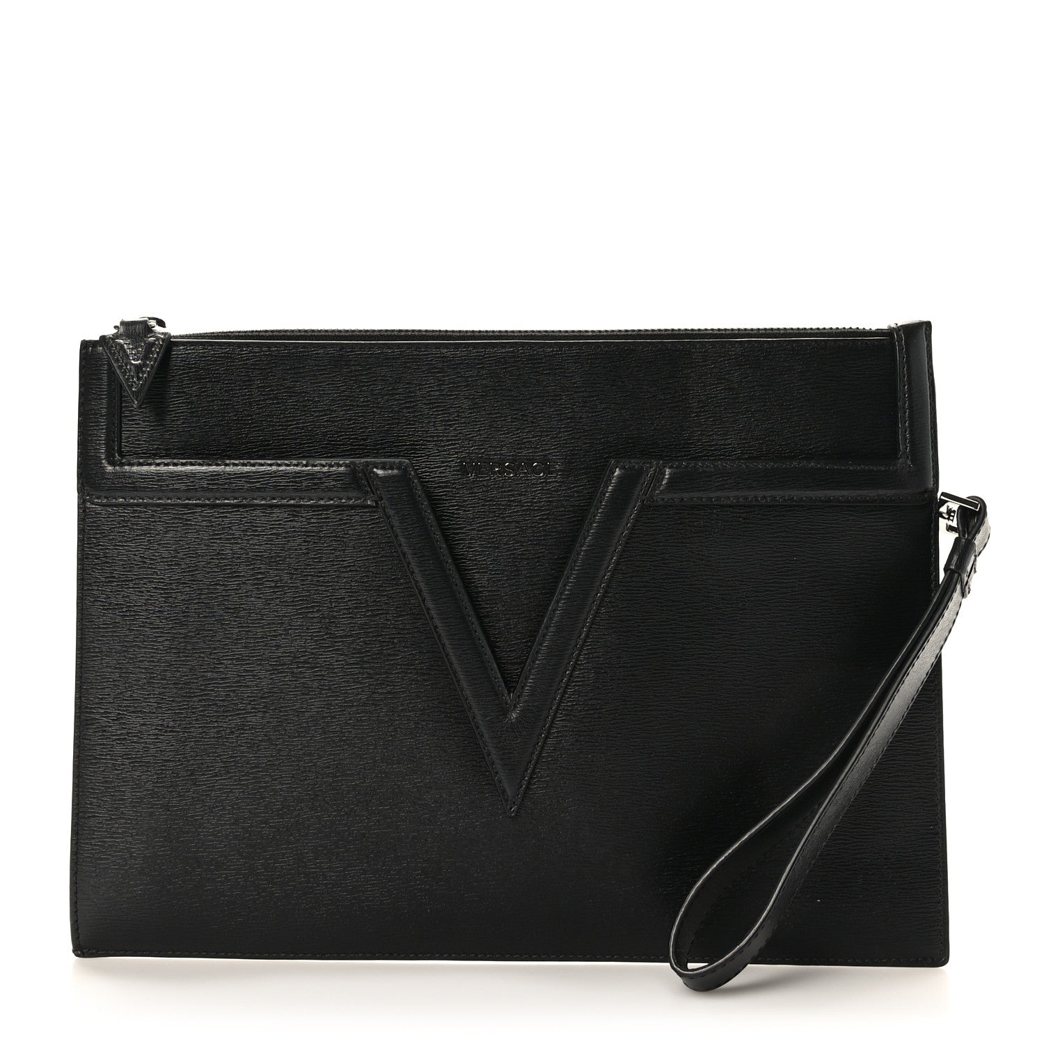 Versace Grained Calfskin V Pochette Black 1 of 6