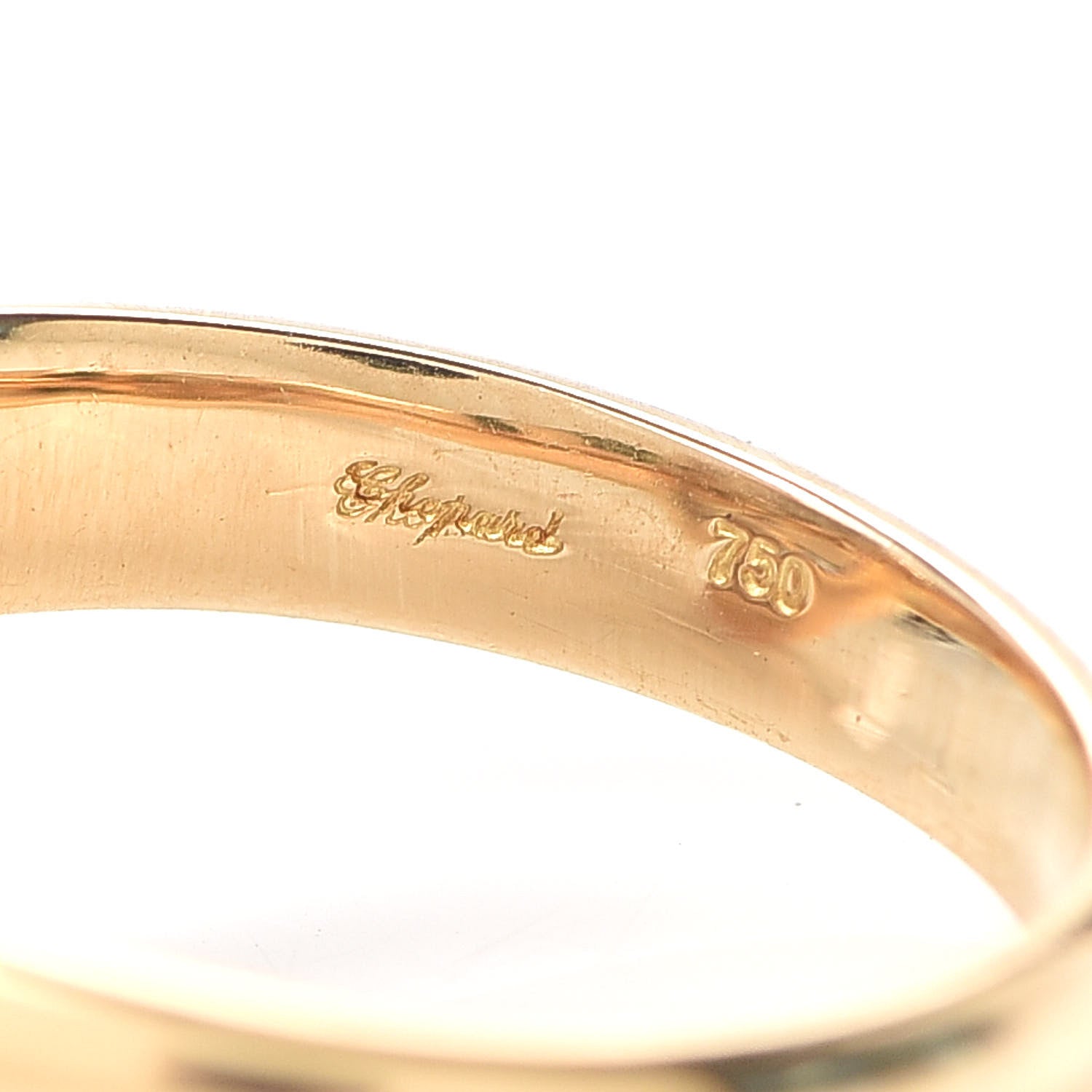 Chopard 18K Yellow Gold Diamond 3 Happy Diamonds Oval Pave Ring 46 3.75 4 of 5