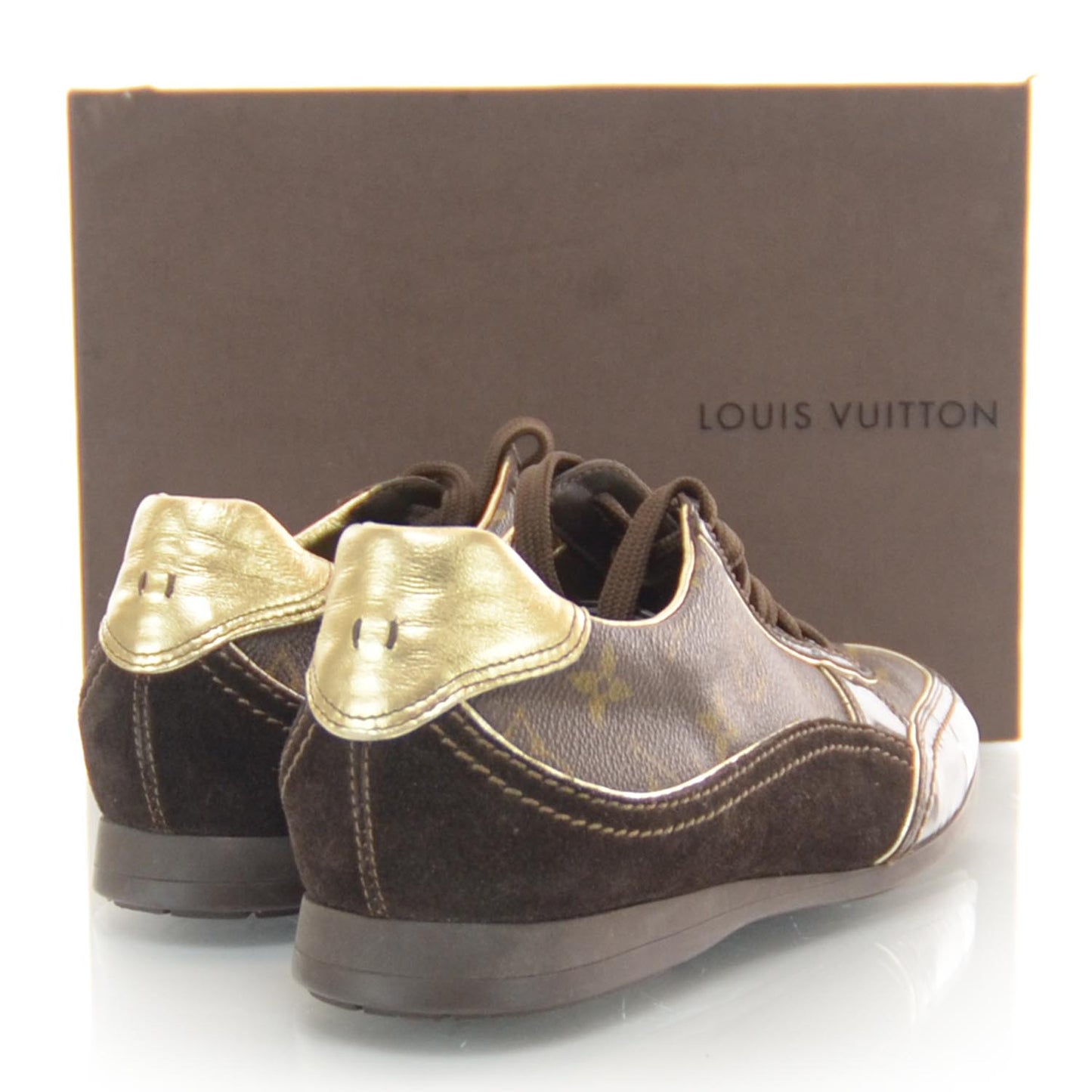 Suede Patent Monogram Speeding Sneakers 38.5