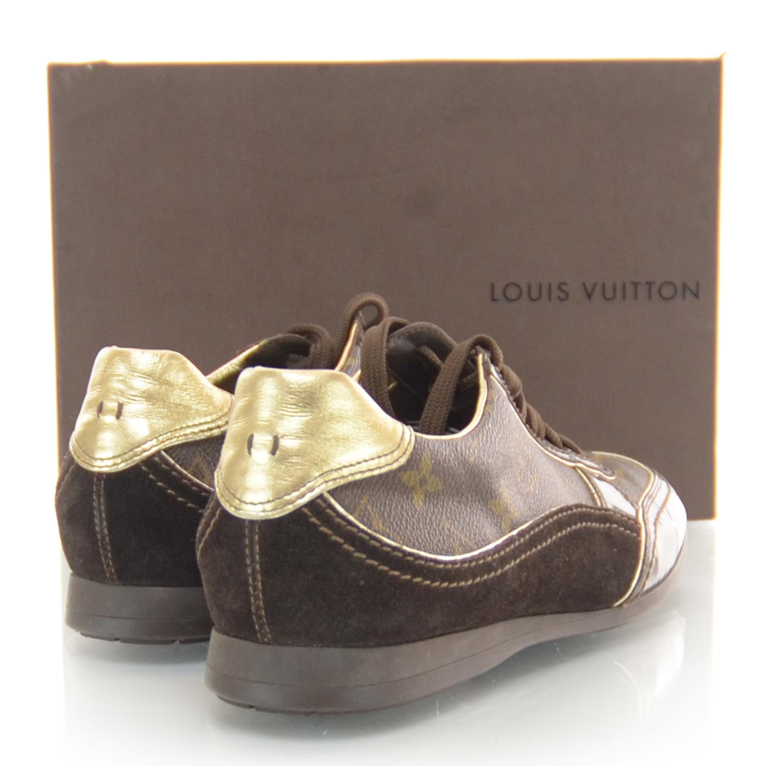 Louis Vuitton Suede Patent Monogram Speeding Sneakers 38.5 3 of 6