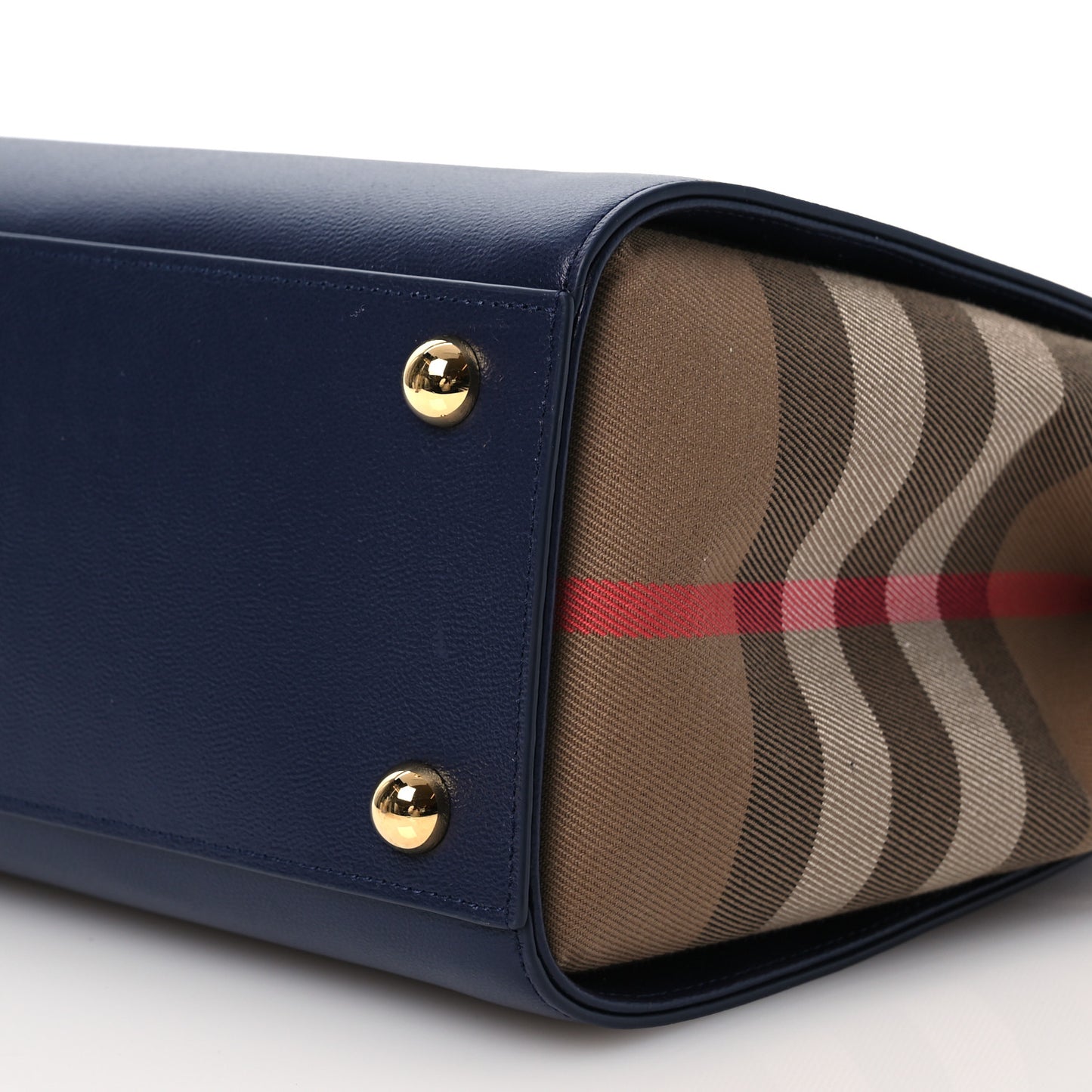 Calfskin Mega Check Banwell Tote Dark Canvas Blue