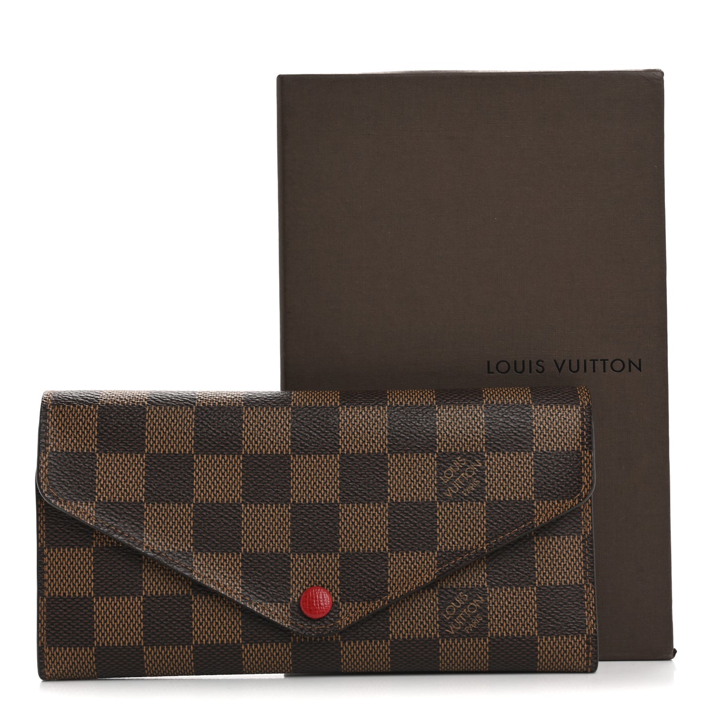 Damier Ebene Josephine Wallet Red