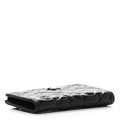 Chanel Caviar Camellia Embossed Key Holder Case Black 4 of 8