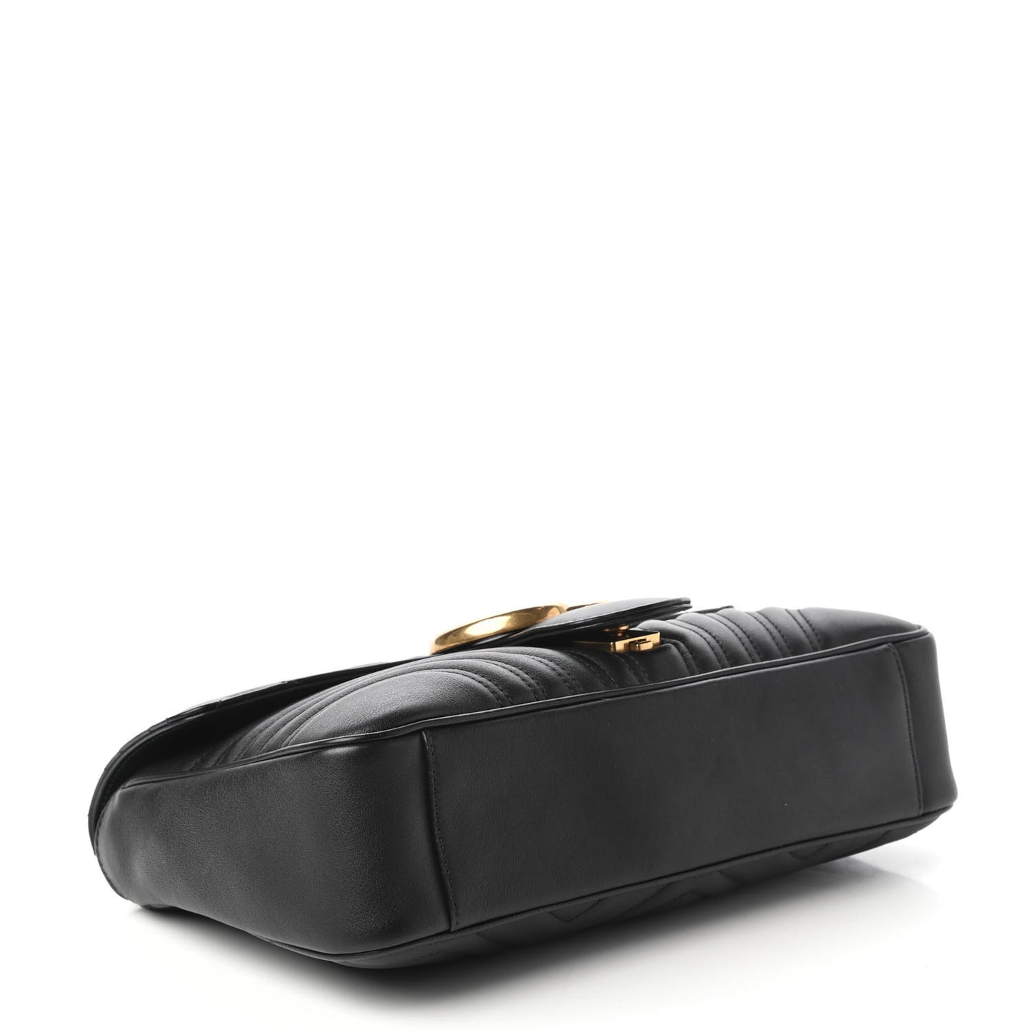 Calfskin Matelasse Medium GG Marmont Shoulder Bag Black