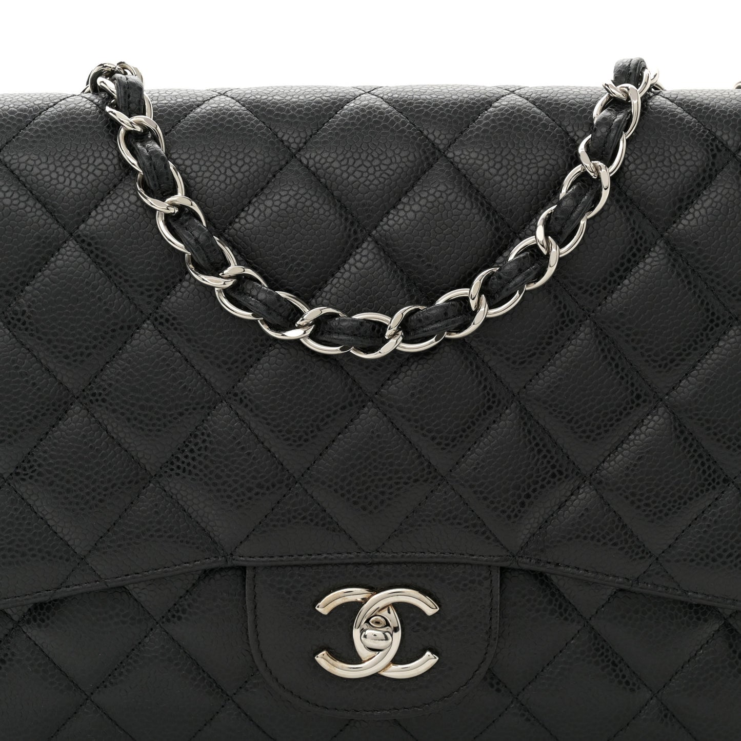 Caviar Quilted Jumbo Single Flap Black