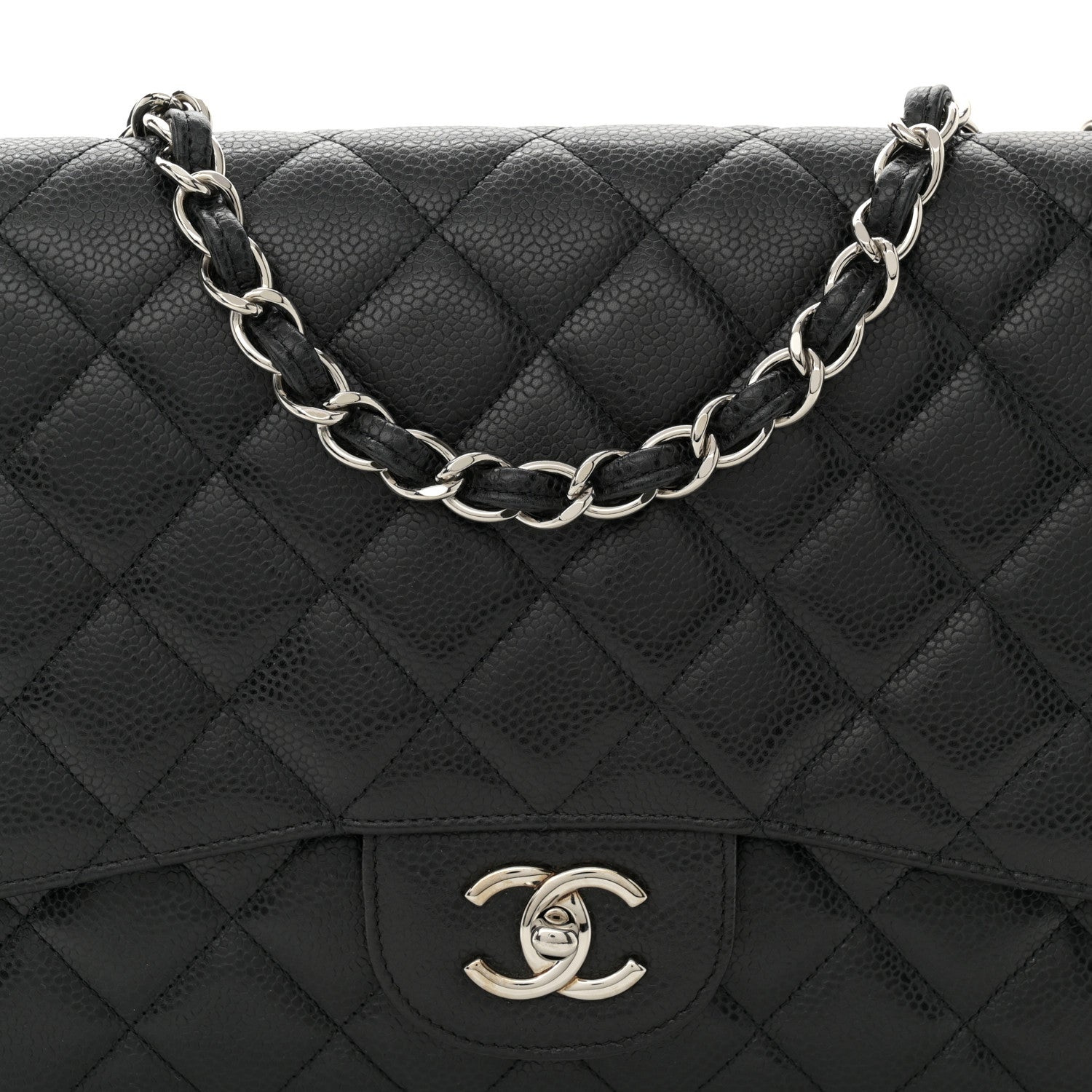 Chanel Caviar Quilted Jumbo Single Flap Black 8 of 11