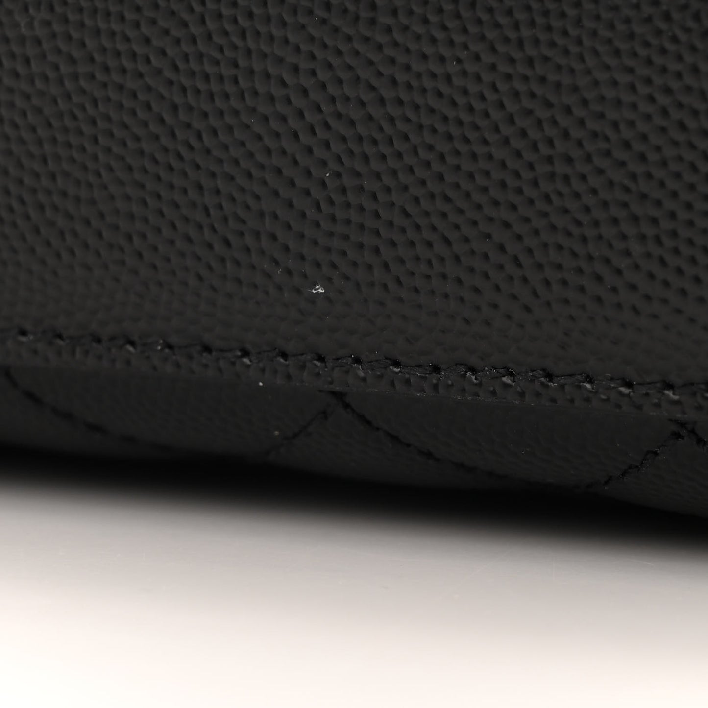 Grain De Poudre Textured Mixed Matelasse Triquilt Small Monogram Monochrome Satchel Black