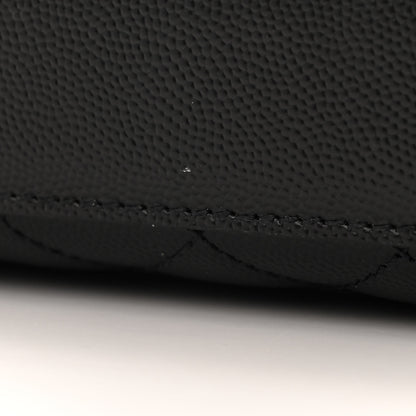 Saint Laurent Grain De Poudre Textured Mixed Matelasse Triquilt Small Monogram Monochrome Satchel Black 10 of 10