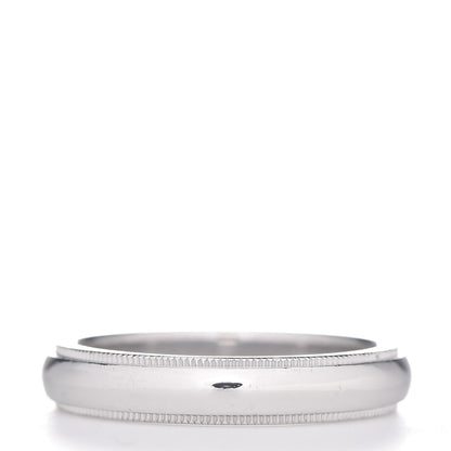 Tiffany Platinum 4mm Classic Milgrain Wedding Band Ring 58 8.25 3 of 4