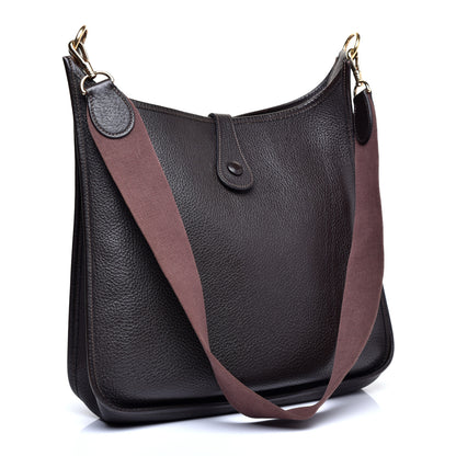 Hermes Taurillon Clemence Evelyne PM Chocolate 3 of 9