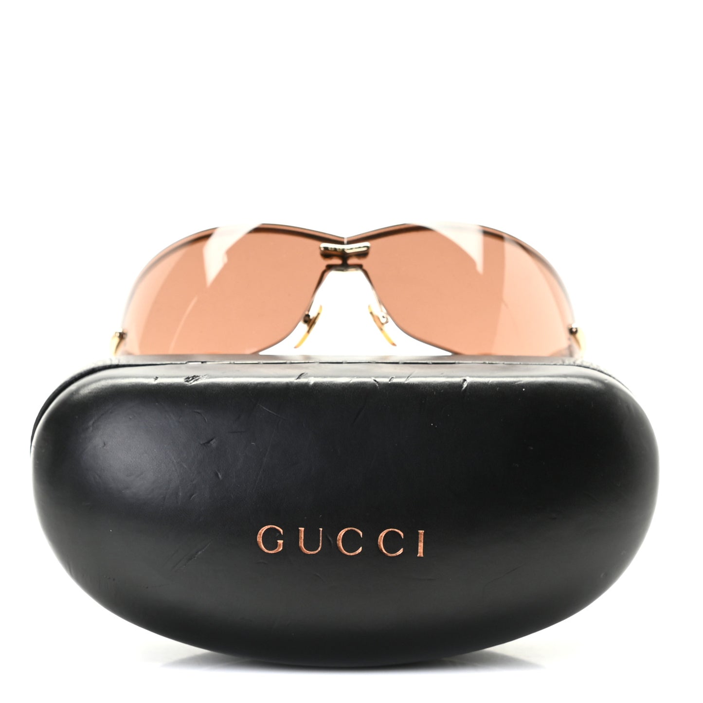 Metal Semi Rimless Marina Chain Sunglasses Havana
