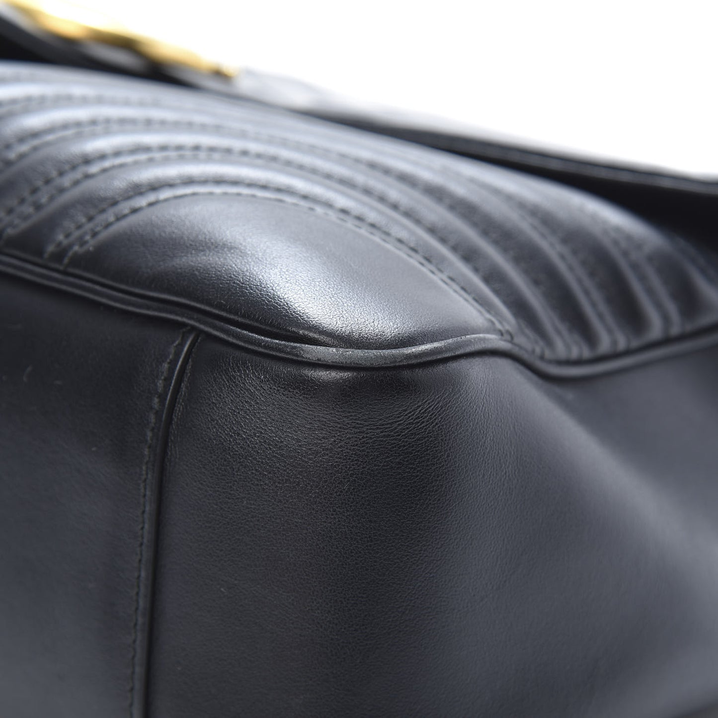 Calfskin Matelasse Large GG Marmont Shoulder Bag Black