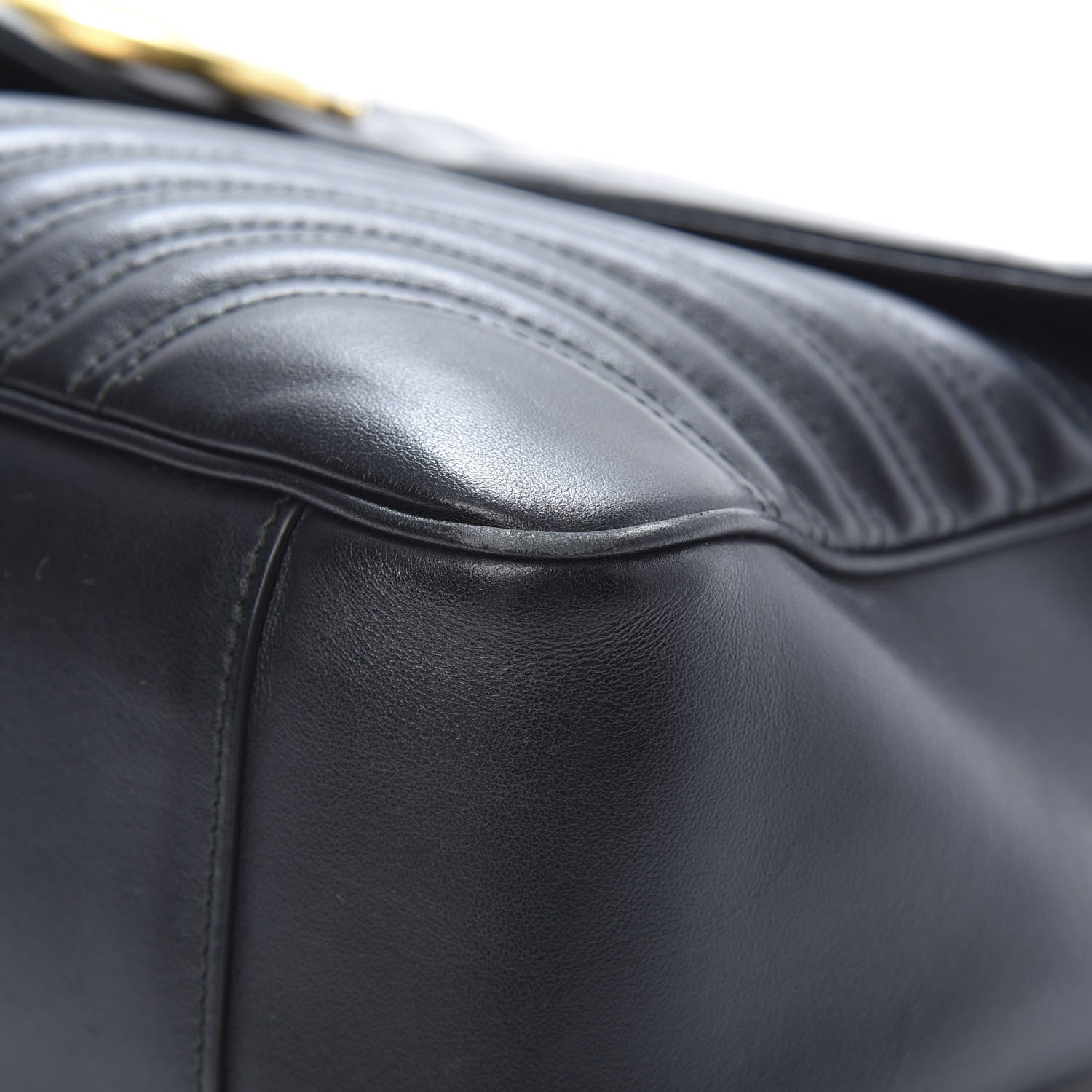 Gucci Calfskin Matelasse Large GG Marmont Shoulder Bag Black 10 of 21