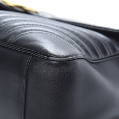 Gucci Calfskin Matelasse Large GG Marmont Shoulder Bag Black 10 of 21