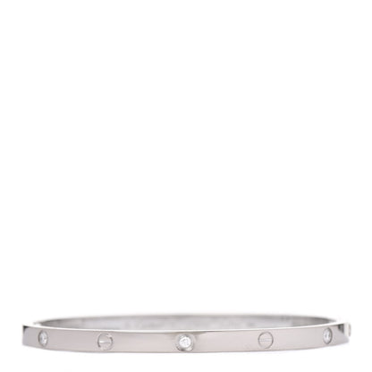Cartier 18K White Gold 6 Diamond Small LOVE Bracelet 16 1 of 6