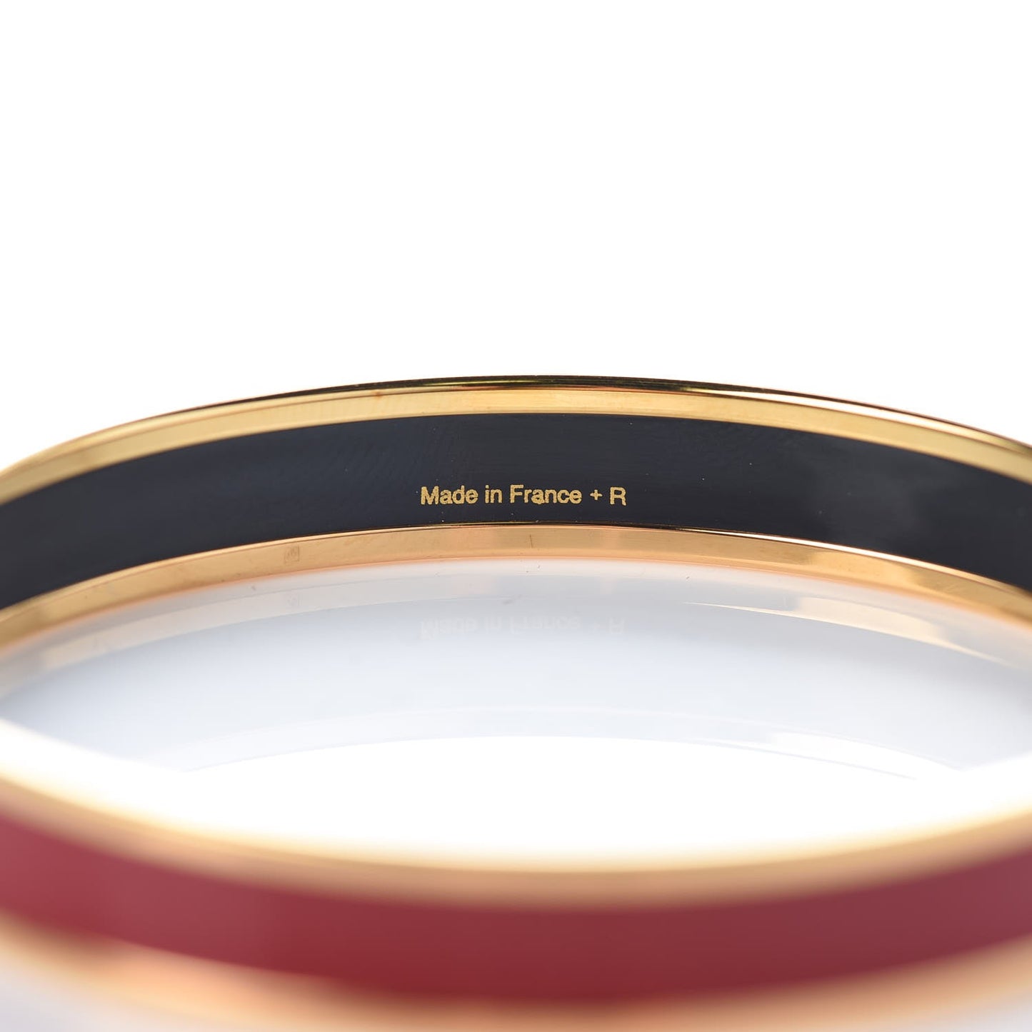 Enamel Printed Narrow Caleche Bracelet 62 Rouge H