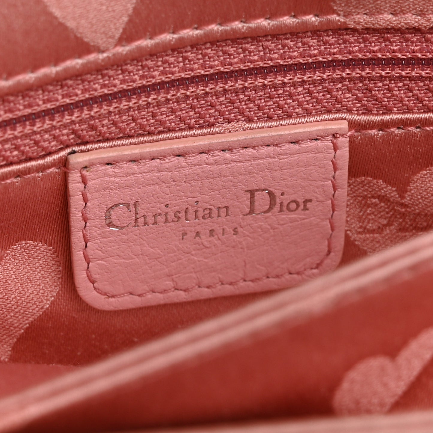 Satin Patent Heart D Trick Clutch Pink Black