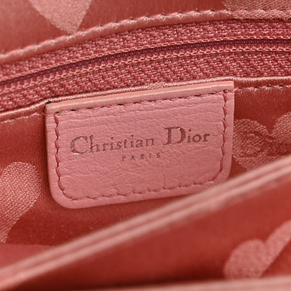 Christian Dior Satin Patent Heart D Trick Clutch Pink Black 6 of 14