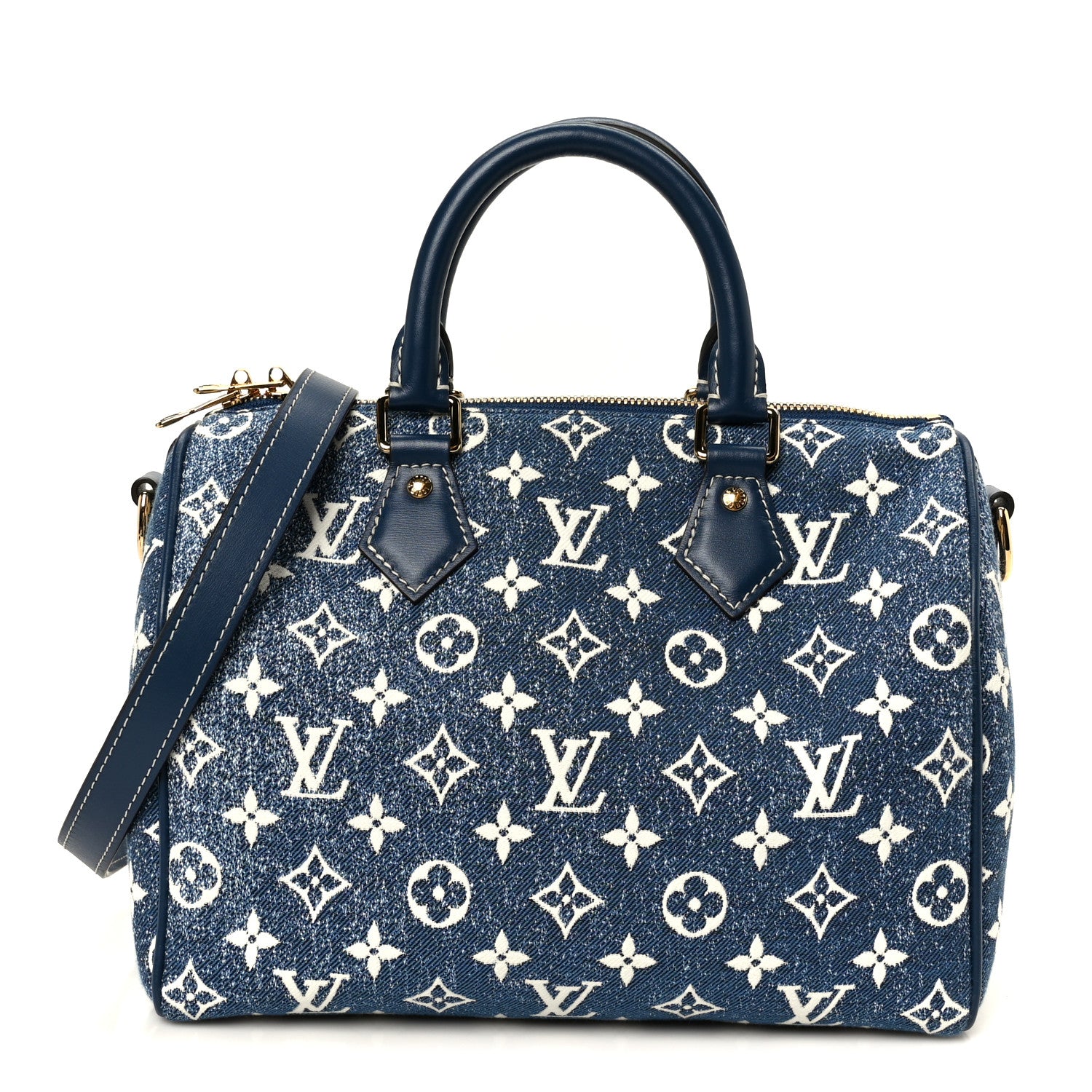 Louis Vuitton Monogram Jacquard Denim Speedy Bandouliere 25 Bleu