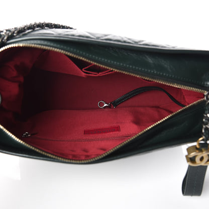 Chanel Aged Calfskin Quilted Medium Gabrielle Hobo Dark Green 7 of 9