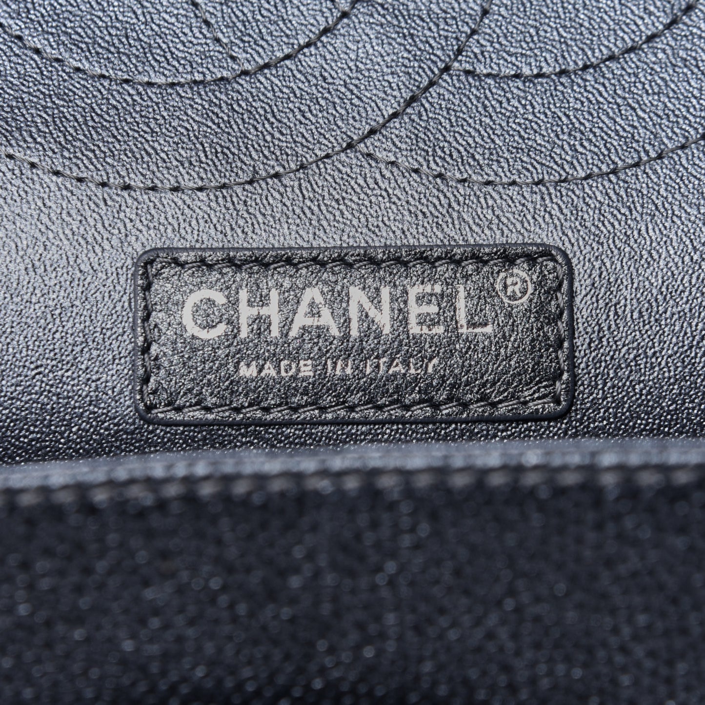 Metallic Caviar Quilted Jumbo Double Flap Dark Grey
