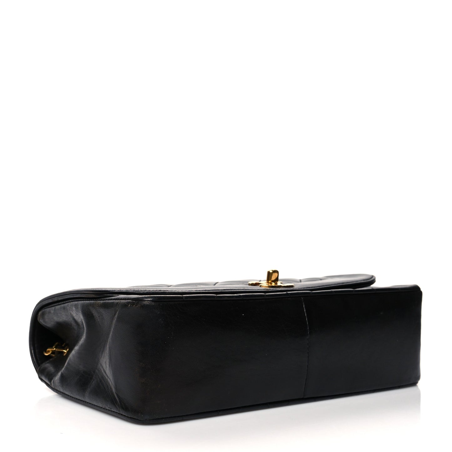 Lambskin Quilted Medium Single Flap Black