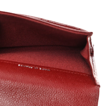 Chanel Iridescent Caviar Quilted Flap Card Holder Wallet Burgundy 5 of 9