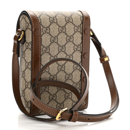 Gucci GG Supreme Monogram Mini Horsebit 1955 Crossbody Bag Beige Brown Sugar 3 of 8