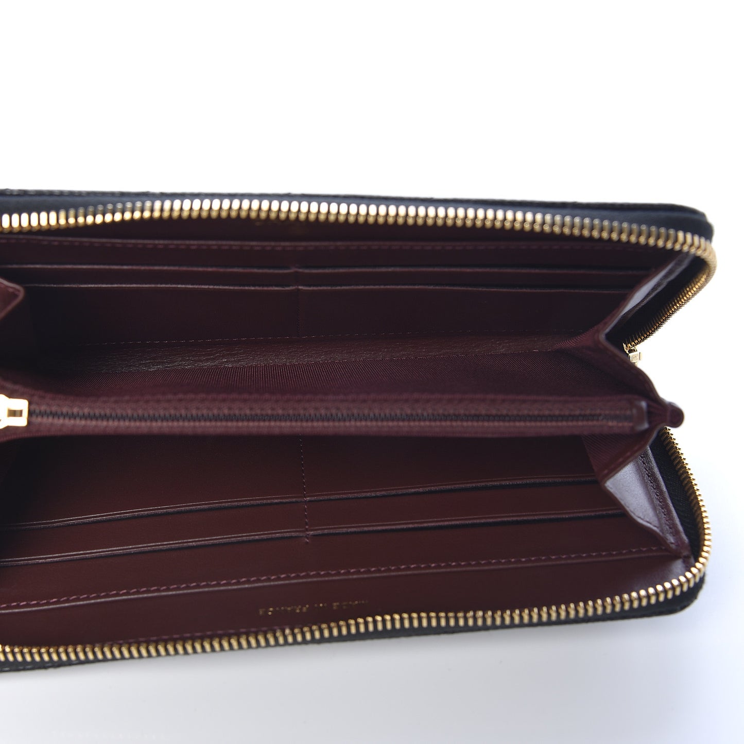 Caviar Quilted Large Gusset Zip Around Wallet Black