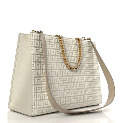 Givenchy Canvas Jacquard 4G Medium Chain Tote Stone Grey 3 of 11
