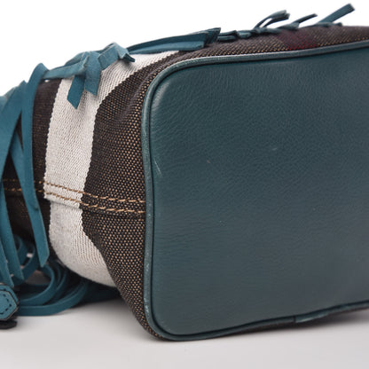 Burberry Suede Fringe Small Belgrove Bucket Bag Dark Teal 10 of 11