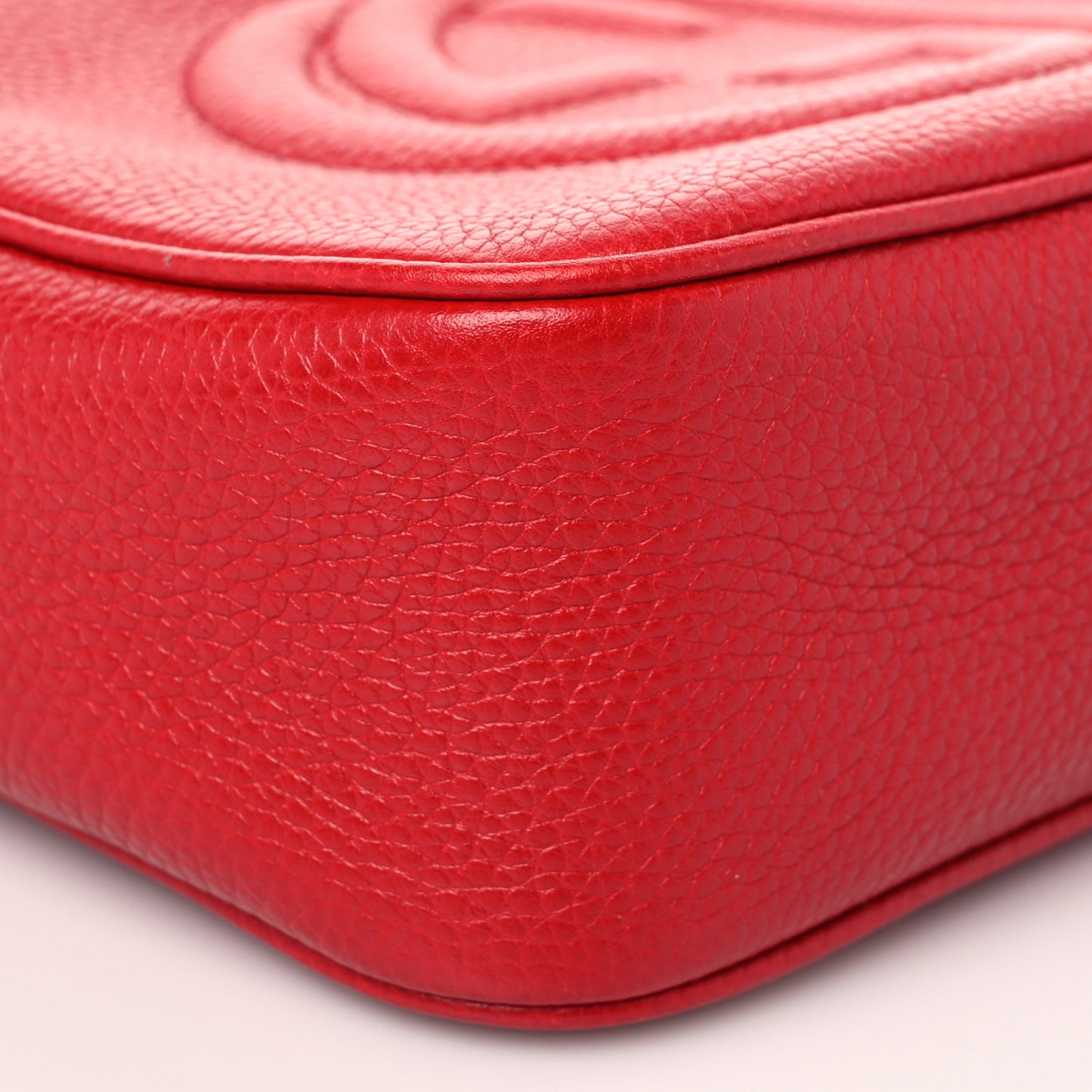 Pebbled Calfskin Small Soho Disco Bag Tabasco Red