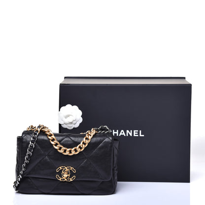 Chanel Lambskin Quilted Medium 19 Flap Black 9 of 9