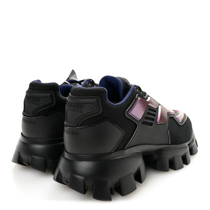 Prada Rubber Knit Fabric Iridescent Mens Cloudbust Thunder Sneakers 10.5 Black 5 of 10